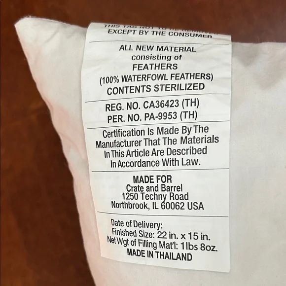 Rare Crate&Barrel Ecru Skier Pillows, Cotton, Linen and Feather, Set of Two